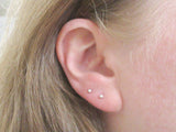 Pure Silver Ball Stud Earrings, Tiny Silver Studs
