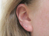 Pure Silver Ball Stud Earrings, Tiny Silver Studs
