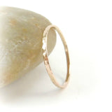 14K Gold Fill Hammered Skinny Stacking Ring