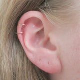 14K Rose Gold Fill 18 Gauge Hammered Cartilage Hoop