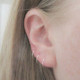 Thin Argentium Silver 24 Gauge Cartilage Hoop Earring