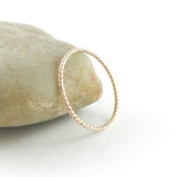 14K Gold Fill Skinny Stacking Twist Ring