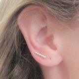 Sterling Silver Petite Ear Climber Earrings