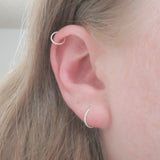 Sterling Silver Twist Wire 18 Gauge Mini Hoop
