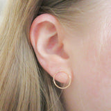 14K Gold Fill Hammered Circle Stud Earrings