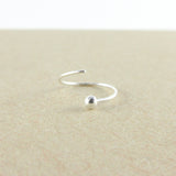 Thin and Delicate Pure Silver Ball End Nose Ring