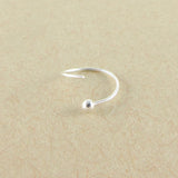 Thin and Delicate Pure Silver Ball End Nose Ring