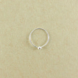 Thin and Delicate Pure Silver Ball End Nose Ring