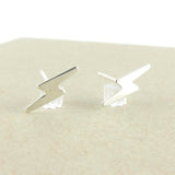 Sterling Silver Lightning Bolt Stud Earrings
