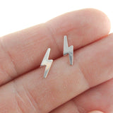 Sterling Silver Lightning Bolt Stud Earrings