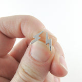 Sterling Silver Lightning Bolt Stud Earrings