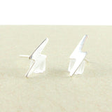 Sterling Silver Lightning Bolt Stud Earrings
