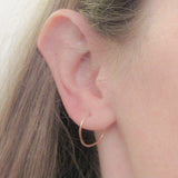 Argentium Silver Small Hammered Hoop Earrings