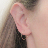 Sterling Silver Small Hammered Hoop Earrings