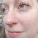 Thin and Delicate Pure Silver Ball End Nose Ring
