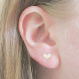 14K Gold Fill Heart Stud Earrings