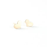 14K Gold Fill Heart Stud Earrings