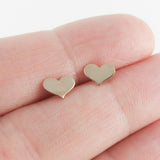 14K Gold Fill Heart Stud Earrings