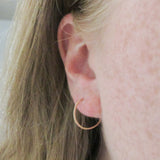 14K Gold Fill Small Hammered Hoop Earrings