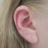 14K Rose Gold Fill 18 Gauge Hammered Ear Cuff