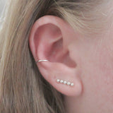 Hammered Argentium Silver 18 Gauge Ear Cuff