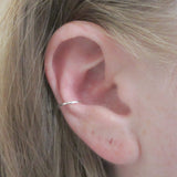 Hammered Argentium Silver 18 Gauge Ear Cuff