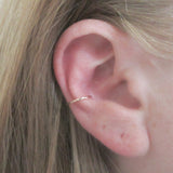 14K Rose Gold Fill 18 Gauge Hammered Ear Cuff