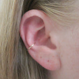14K Rose Gold Fill 18 Gauge Hammered Ear Cuff