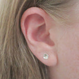 Sterling Silver Small Round Stud Earrings