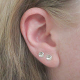 Sterling Silver Small Round Stud Earrings