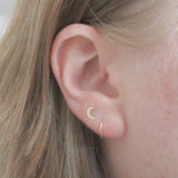 14K Gold Fill Crescent Moon Stud Earrings