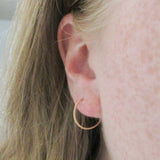 14K Rose Gold Fill Small Hammered Hoop Earrings