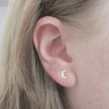 14K Gold Fill Crescent Moon Stud Earrings