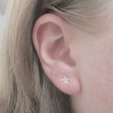 Sterling Silver Petite Star Stud Earrings