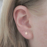 14K Gold Fill Gold Moon and Star Studs
