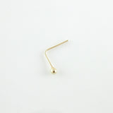14K Gold 24 Gauge L Shaped Ball End Nose Stud
