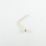 14K Gold 24 Gauge L Shaped Ball End Nose Stud