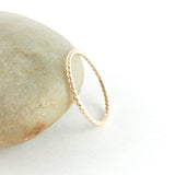 14K Gold Fill Thin Gold Twist Ring