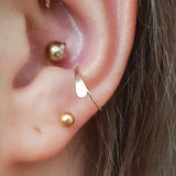 14K Rose Gold Fill Hammered Cartilage Hoop Earring