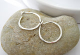 Sterling Silver Small Hammered Hoop Earrings