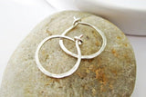 Sterling Silver Small Hammered Hoop Earrings
