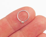 Fine Silver 22 Gauge Ball End Nose Hoop