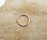 14K Rose Gold Fill 18 Gauge Hammered Cartilage Hoop