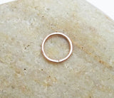 14K Rose Gold Fill Hammered Nose Hoop