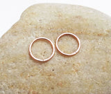 14K Rose Gold Fill Hammered Nose Hoop