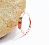 14K Rose Gold Fill Hammered End Nose Hoop