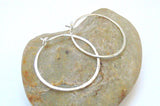 Sterling Silver Hammered One Inch Hoop Earrings