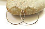 Sterling Silver Hammered One Inch Hoop Earrings