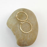 14K Gold Fill Small Hammered Hoop Earrings