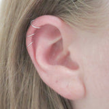 Thin Argentium Silver 24 Gauge Cartilage Hoop Earring